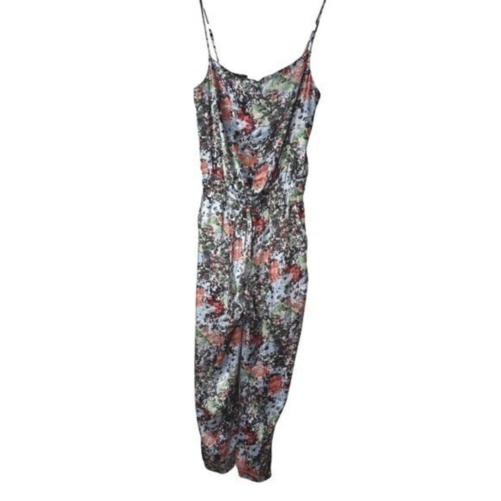 Cinq a Sept Finnley Impressionist Floral Jumpsuit Spaghetti Strap Drawstring S - Picture 3 of 6
